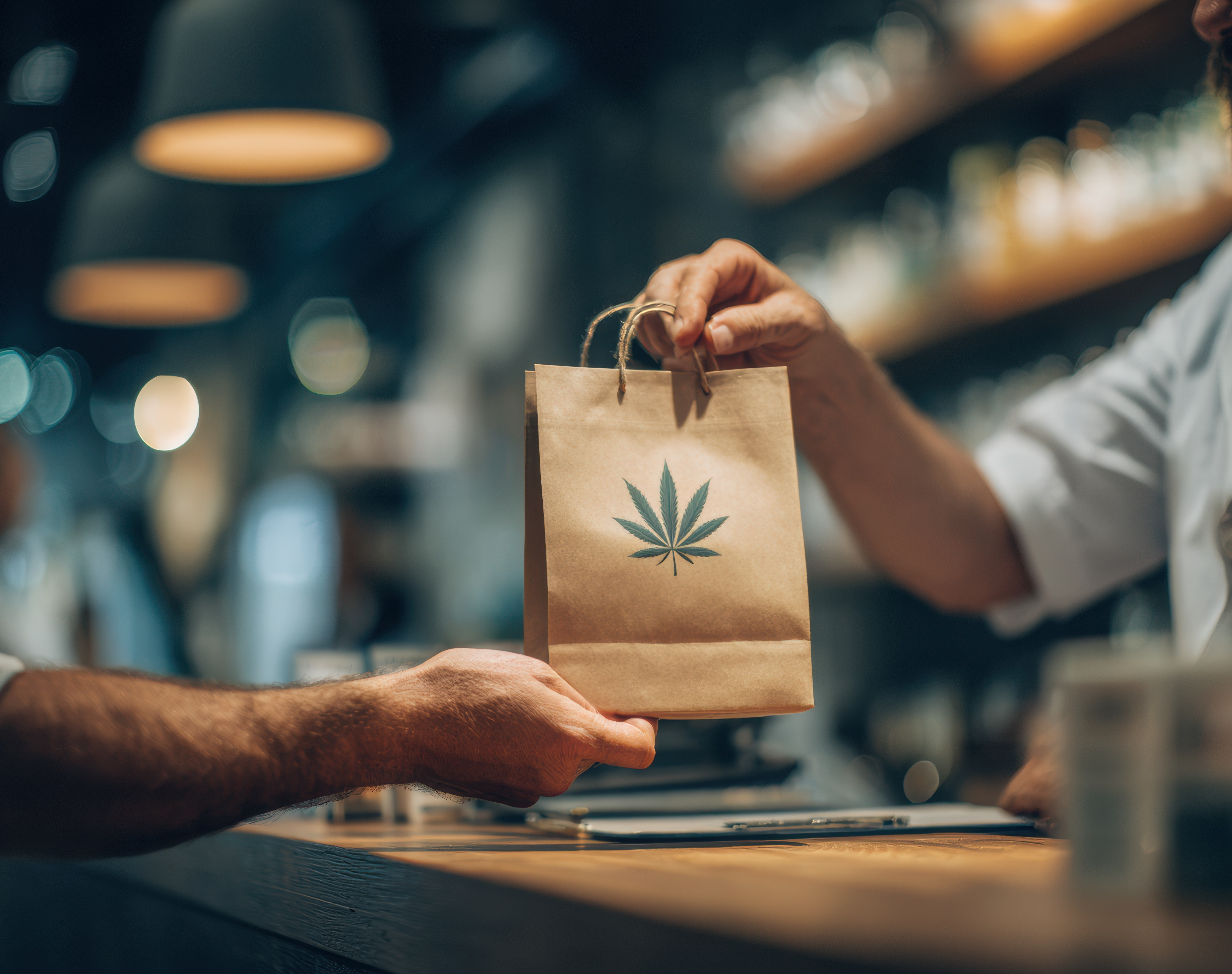 Inside Becker Dispensary showing premium cannabis products on display